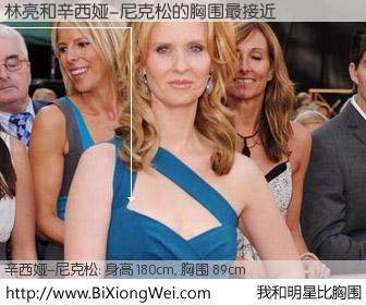 #我和明星比胸围# 身高 180cm，胸围 89cm，不可思议啊！林亮与美国女星辛西娅-尼克松的胸围最接近！有图有真相：