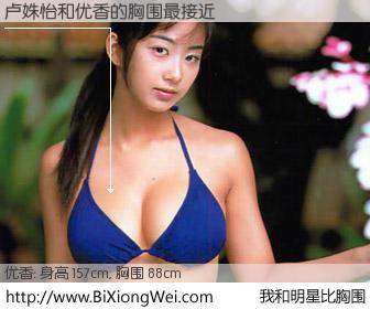 #我和明星比胸围# 身高 158cm，胸围 88cm，我们都看见了！卢姝怡与日本明星优香的胸围最接近！有图有真相：