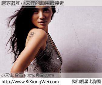 #我和明星比胸围# 身高 169cm，胸围 83cm，毫无疑问，唐家鑫与内地影星小宋佳的胸围最接近！有图有真相：