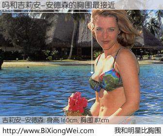 #我和明星比胸围# 身高 160cm，胸围 87cm，我们都看见了！吗与美国影星吉莉安-安德森的胸围最接近！有图有真相：