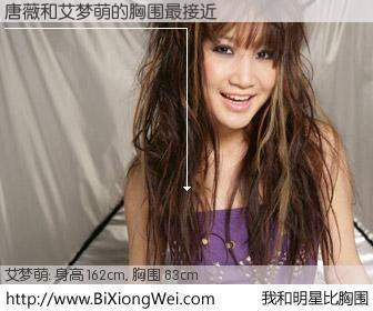 #我和明星比胸围# 身高 162cm，胸围 83cm，毫无疑问，唐薇与内地歌手艾梦萌的胸围最接近！有图有真相：