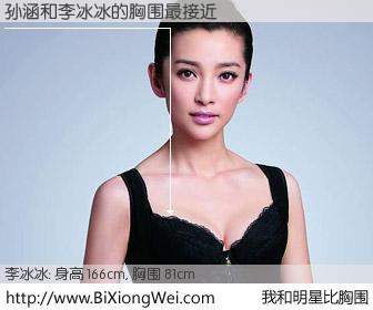 #我和明星比胸围# 身高 166cm，胸围 81cm，你自己都没想到吧？孙涵与内地明星李冰冰的胸围最接近！有图有真相：