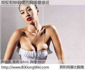 #我和明星比胸围# 身高 168cm，胸围 88cm，还用说吗？郑权与香港影星钟丽缇的胸围最接近！有图有真相：