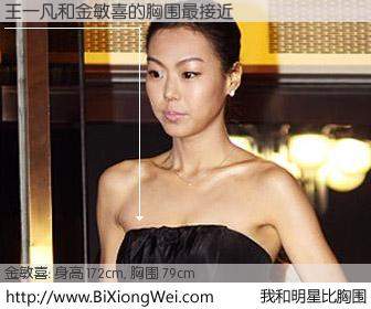 #我和明星比胸围# 身高 171cm，胸围 79cm，理所当然，王一凡与韩国演员金敏喜的胸围最接近！有图有真相：