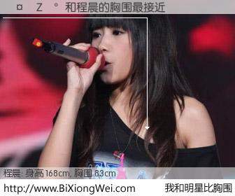 #我和明星比胸围# 身高 168cm，胸围 83cm，你自己都没想到吧？���Z��与内地歌手程晨的胸围最接近！有图有真相：