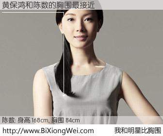 #我和明星比胸围# 身高 168cm，胸围 84cm，理所当然，黄保鸿与内地演员陈数的胸围最接近！有图有真相：