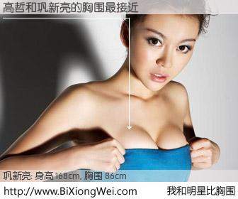 #我和明星比胸围# 身高 168cm，胸围 86cm，不可思议啊！高哲与内地影星巩新亮的胸围最接近！有图有真相：