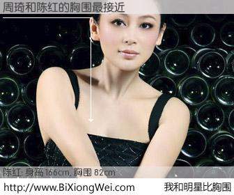 #我和明星比胸围# 身高 167cm，胸围 82cm，不可思议啊！周琦与内地演员陈红的胸围最接近！有图有真相：