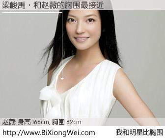 #我和明星比胸围# 身高 167cm，胸围 82cm，显而易见，梁峻禹·与内地影星赵薇的胸围最接近！有图有真相：
