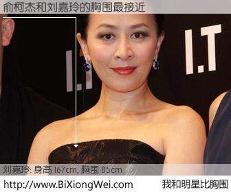#我和明星比胸围# 身高 167cm，胸围 85cm，你必须知道：俞柯杰与香港明星刘嘉玲的胸围最接近！有图有真相：