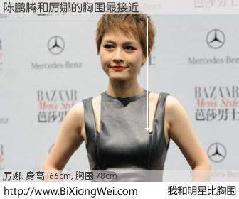 #我和明星比胸围# 身高 167cm，胸围 78cm，你自己都没想到吧？陈鹏腾与内地歌手厉娜的胸围最接近！有图有真相：