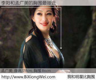#我和明星比胸围# 身高 178cm，胸围 86cm，你必须知道：李阳与台湾影星孟广美的胸围最接近！有图有真相：