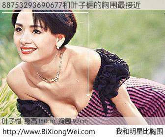 #我和明星比胸围# 身高 160cm，胸围 94cm，毫无疑问，88753293690677与香港明星叶子楣的胸围最接近！有图有真相：