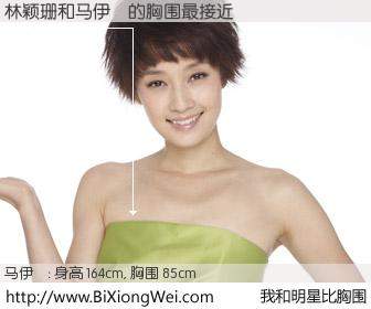 #我和明星比胸围# 身高 164cm，胸围 85cm，一看就知，林颖珊与内地模特马伊琍的胸围最接近！有图有真相：