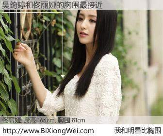 #我和明星比胸围# 身高 166cm，胸围 81cm，还用说吗？吴绮婷与内地演员佟丽娅的胸围最接近！有图有真相：