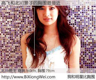#我和明星比胸围# 身高 159cm，胸围 79cm，Oh, My God！高飞与日本明星北川景子的胸围最接近！有图有真相：