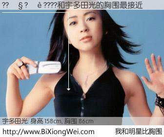 #我和明星比胸围# 身高 158cm，胸围 86cm，显而易见，??��?��????与日本明星宇多田光的胸围最接近！有图有真相：