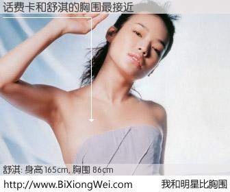 #我和明星比胸围# 身高 165cm，胸围 86cm，毫无疑问，话费卡与香港影星舒淇的胸围最接近！有图有真相：