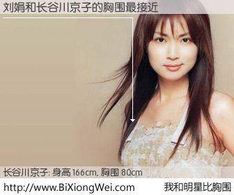 #我和明星比胸围# 身高 166cm，胸围 80cm，还用说吗？刘娟与日本演员长谷川京子的胸围最接近！有图有真相：