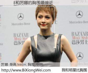 #我和明星比胸围# 身高 168cm，胸围 78cm，不言而喻，E与内地歌手厉娜的胸围最接近！有图有真相：