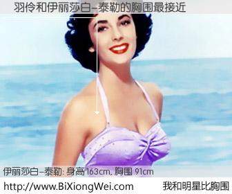 #我和明星比胸围# 身高 163cm，胸围 91cm，你自己都没想到吧？鄭羽伶与美国影星伊丽莎白-泰勒的胸围最接近！有图有真相：