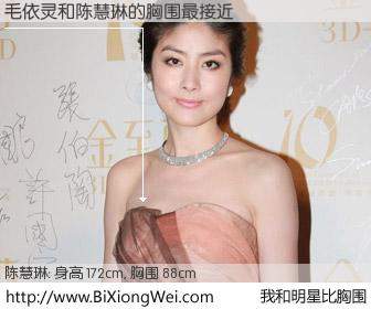 #我和明星比胸围# 身高 172cm，胸围 88cm，理所当然，毛依灵与香港明星陈慧琳的胸围最接近！有图有真相：