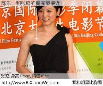 #我和明星比胸围# 身高 172cm，胸围 81cm，噢，卖糕的！陈乐一与内地影星张延的胸围最接近！有图有真相：