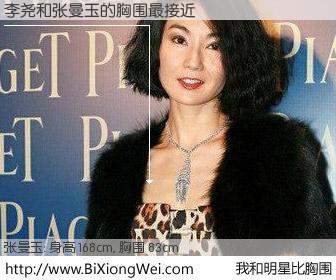 #我和明星比胸围# 身高 168cm，胸围 83cm，不用多说，李尧与香港影星张曼玉的胸围最接近！有图有真相：