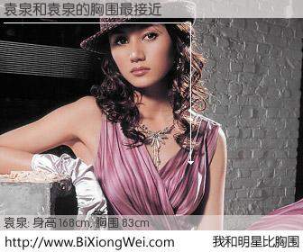 #我和明星比胸围# 身高 168cm，胸围 83cm，我们都看见了！袁泉与内地影星袁泉的胸围最接近！有图有真相：