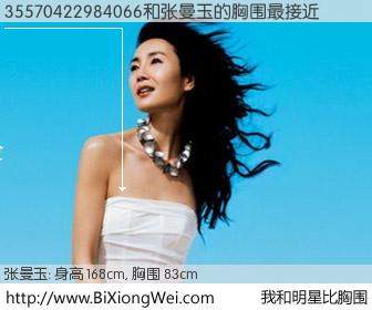 #我和明星比胸围# 身高 168cm，胸围 83cm，Oh, My God！35570422984066与香港影星张曼玉的胸围最接近！有图有真相：