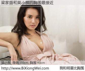 #我和明星比胸围# 身高 168cm，胸围 90cm，我们都看见了！梁家盛与韩国明星莫小棋的胸围最接近！有图有真相：