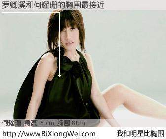 #我和明星比胸围# 身高 161cm，胸围 81cm，噢，卖糕的！罗卿溪与新加坡歌星何耀珊的胸围最接近！有图有真相：