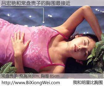 #我和明星比胸围# 身高 163cm，胸围 85cm，理所当然，吕宏艳与日本明星常盘贵子的胸围最接近！有图有真相：