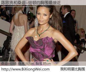 #我和明星比胸围# 身高 158cm，胸围 85cm，理所当然，陈思贤与欧美明星桑迪-纽顿的胸围最接近！有图有真相：