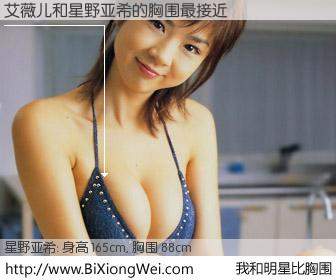 #我和明星比胸围# 身高 165cm，胸围 88cm，你必须知道：艾薇儿与日本模特星野亚希的胸围最接近！有图有真相：