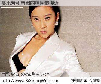 #我和明星比胸围# 身高 168cm，胸围 87cm，我们都看见了！娄小芳与内地影星苗圃的胸围最接近！有图有真相：