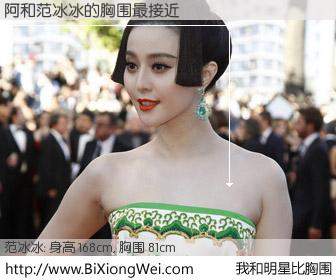 #我和明星比胸围# 身高 168cm，胸围 81cm，一看就知，阿与内地影星范冰冰的胸围最接近！有图有真相：