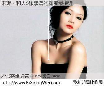 #我和明星比胸围# 身高 160cm，胸围 81cm，不言而喻，宋璨·与台湾明星大S徐熙媛的胸围最接近！有图有真相：