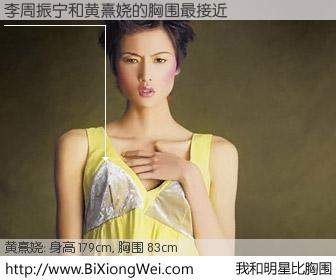 #我和明星比胸围# 身高 180cm，胸围 83cm，你必须知道：李周振宁与香港名模黄熹娆的胸围最接近！有图有真相：