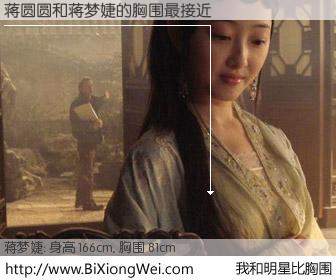 #我和明星比胸围# 身高 166cm，胸围 81cm，显而易见，蒋圆圆与内地演员蒋梦婕的胸围最接近！有图有真相：