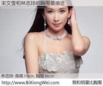 #我和明星比胸围# 身高 174cm，胸围 86cm，有目共睹，宋文雪与台湾明星林志玲的胸围最接近！有图有真相：