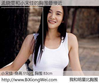 #我和明星比胸围# 身高 170cm，胸围 83cm，不可思议啊！孟晓雯与内地影星小宋佳的胸围最接近！有图有真相：