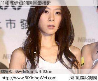 #我和明星比胸围# 身高 166cm，胸围 83cm，我们都看见了！11与台湾歌星陈绮贞的胸围最接近！有图有真相：