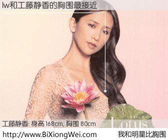 #我和明星比胸围# 身高 168cm，胸围 80cm，奇迹发生了！lw与日本歌星工藤静香的胸围最接近！有图有真相：