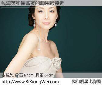 #我和明星比胸围# 身高 174cm，胸围 84cm，别不好意思！钱海英与韩国演员崔智友的胸围最接近！有图有真相：