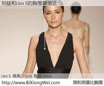 #我和明星比胸围# 身高 175cm，胸围 84cm，理所当然，刘益与香港模特Lisa S的胸围最接近！有图有真相：