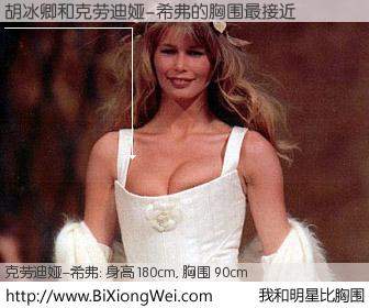 #我和明星比胸围# 身高 180cm，胸围 90cm，还用说吗？胡冰卿与德国名模克劳迪娅-希弗的胸围最接近！有图有真相：